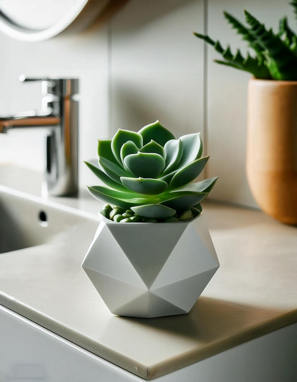 Succulent in Geometric Pot