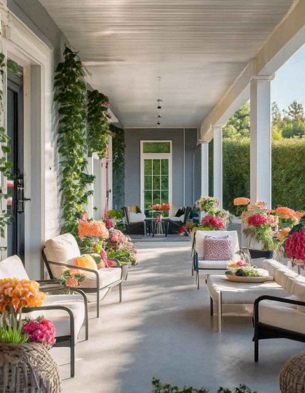 Vibrant Garden Front Porch Decor