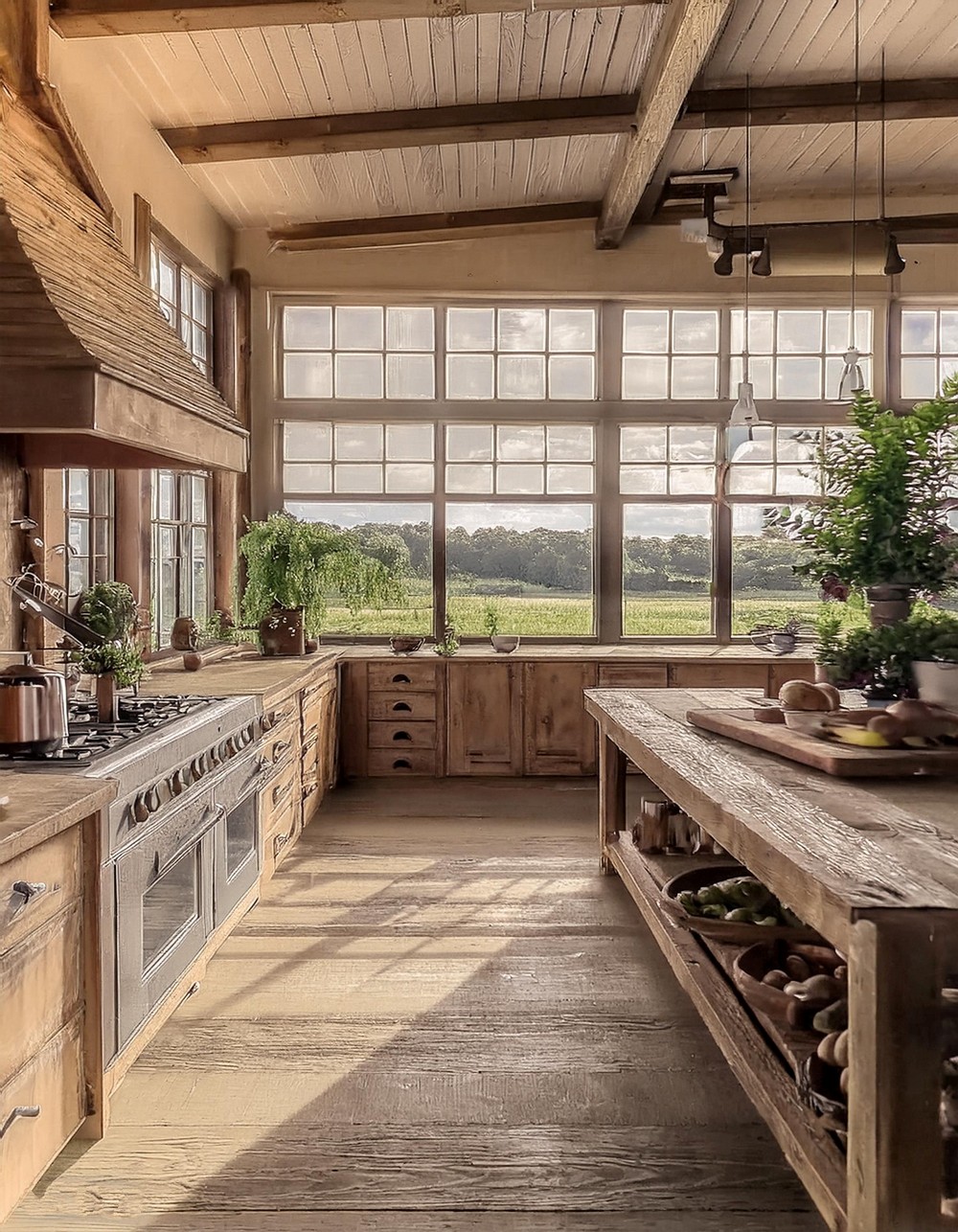 Wood Rustic Farmhouse Kitchen