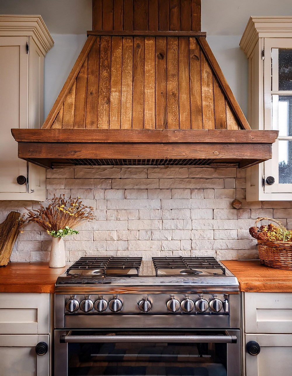 Wood Wrapped Hood Rustic Country Kitchen